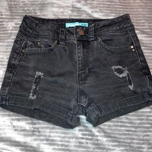 Black jean shorts